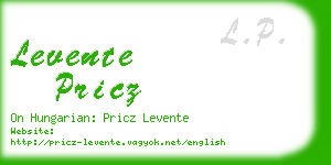 levente pricz business card